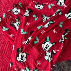 Disney Kids Pajama Set - Red with Mickey Mouse and Holiday Design